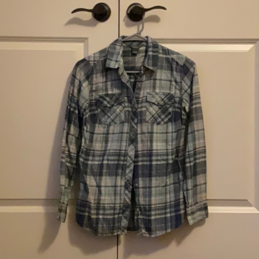 Eddie Bauer blue and grey flannel